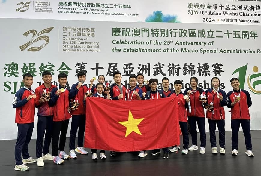 Vietnam ranks fourth in the 10th Asian Wushu Championships 2024. (Photo courtesy of the organizers)