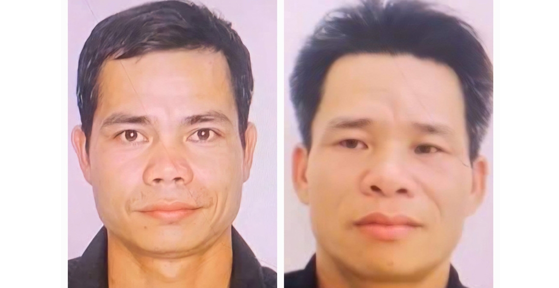 Hình ảnh 2 đối tượng đang bị Công an huyện Yên Bình truy tìm.