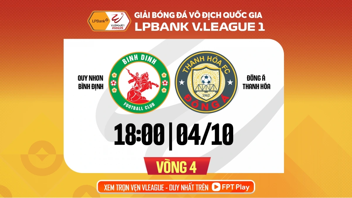 Bình Định sẽ so tài với Thanh Hóa trên sân nhà.