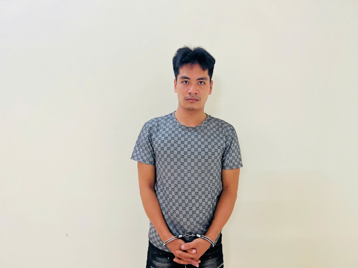 Đối tượng Nguyễn Văn Thiệu tại cơ quan Công an.