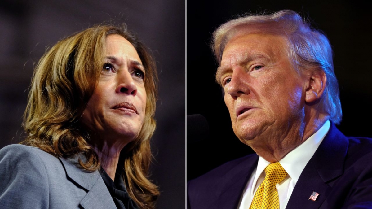 Bà Kamala Harris (trái) và ông Donald Trump (phải). Ảnh: CNN