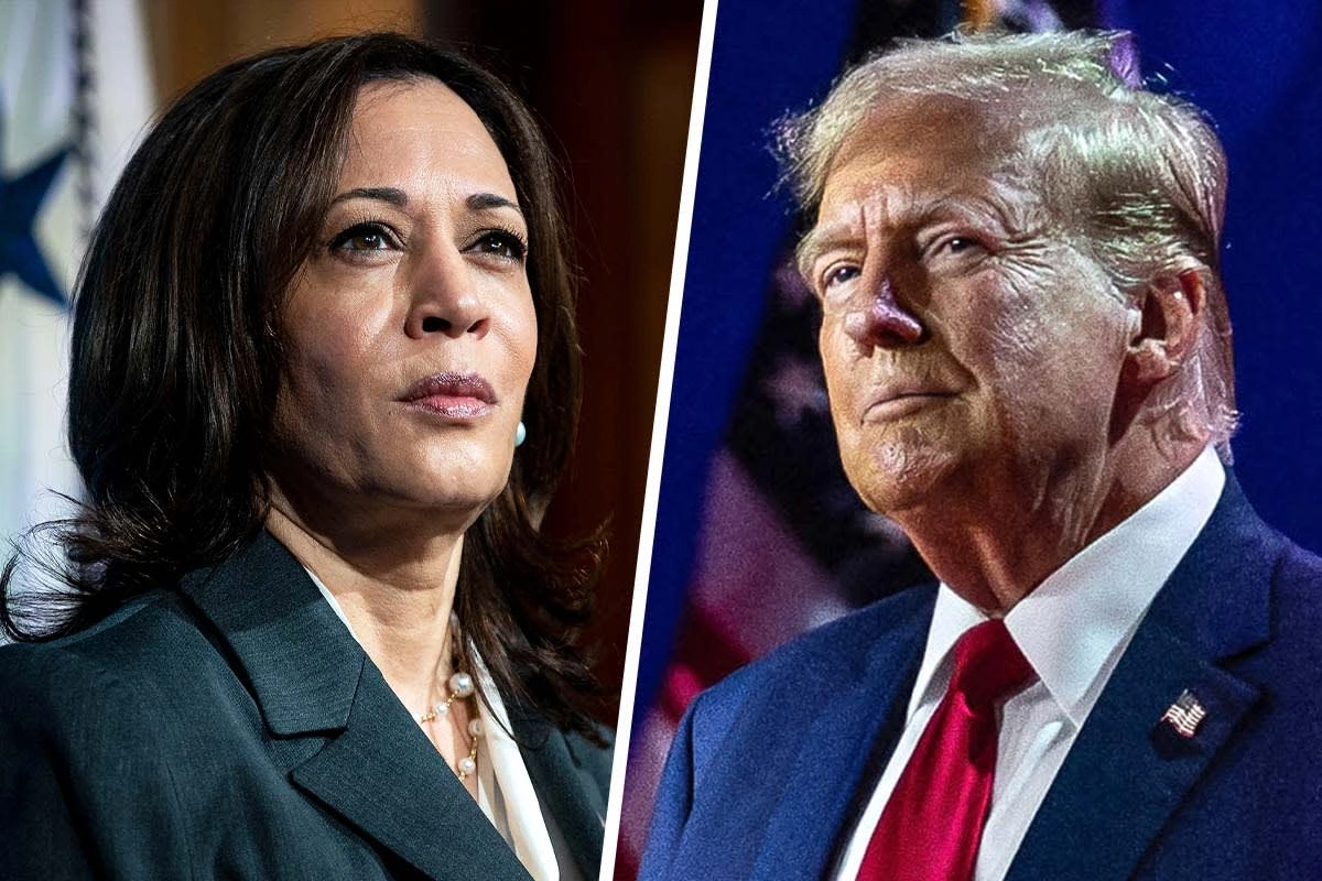 Bà Harris (trái) và ông Trump (phải)