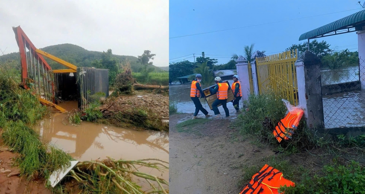 Theo số liệu ban đầu, có 122 nhà bị ngập khoảng 0,5m ở các xã Hàm Chính 50 nhà, Ma Lâm 45 nhà; Hàm Trí 21 nhà, Thuận Hòa 6 nhà; có 6 nhà bị tốc mái ở xã Hồng Sơn. Hai điểm bị chia cắt ( gồm Cầu Sắt sông Cái – Tầm Hưng, Ma Lâm; cầu Nha Đam – xã Hàm Trí). Khoảng 920ha diện tích sản xuất nông nghiệp bị ngập, trong đó 415ha lúa, thanh long 145ha, rau màu các loại 360ha. Tổng thiệt hại ước tính khoảng 9 tỷ đồng. Ngoài ra, do lũ ở thượng nguồn đổ về kết hợp với việc xả lũ các hồ Sông Quao và Sông Khán đã làm thiệt hại hoa màu, tài sản của nhân dân xã Thuận Hòa (huyện Hàm Thuận Bắc), ước tính khoảng 16 tỷ đồng.
