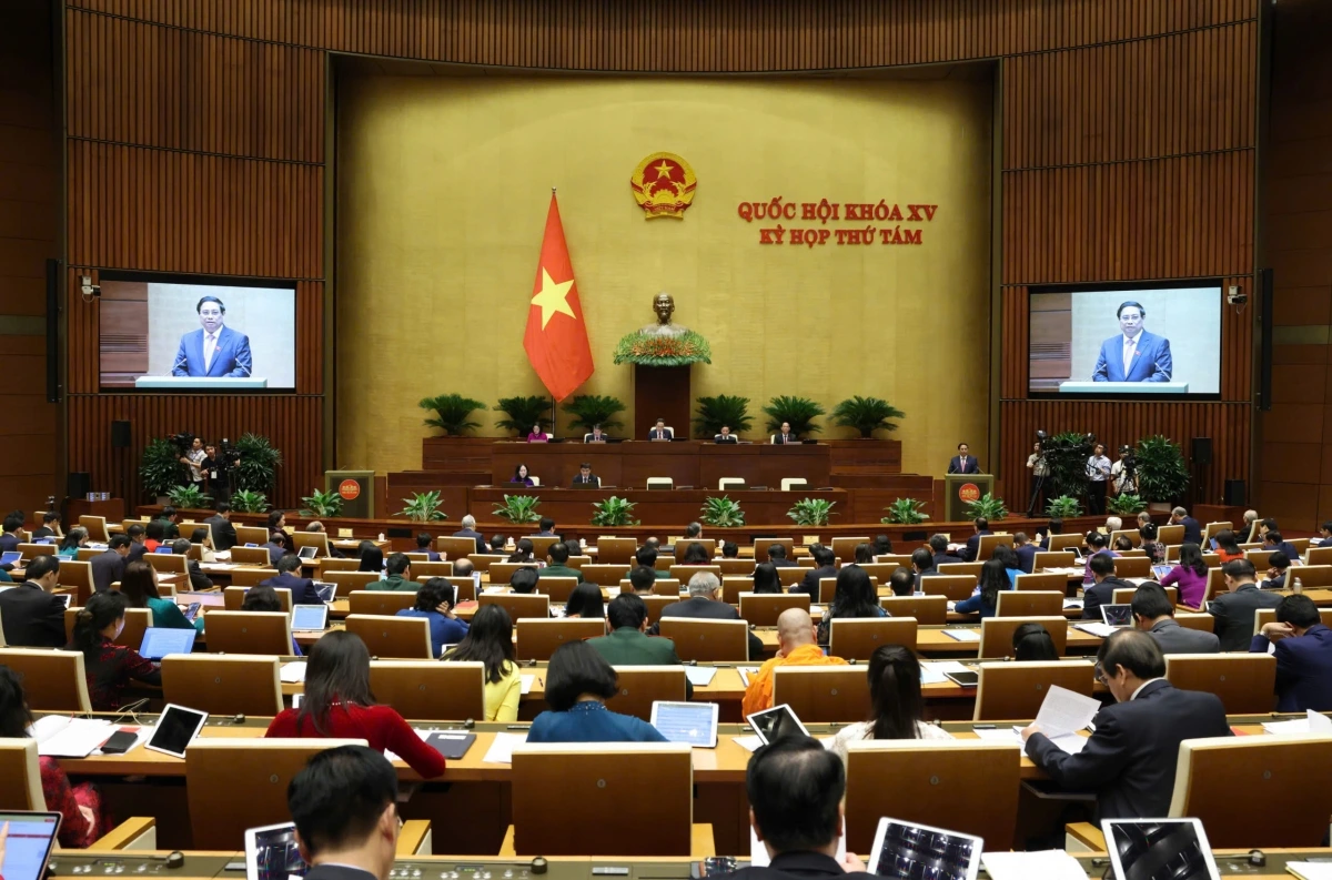Thủ tướng Phạm Minh Chính báo cáo kết quả thực hiện kế hoạch phát triển kinh tế - xã hội năm 2024; dự kiến kế hoạch phát triển kinh tế - xã hội năm 2025 trước Quốc hội và đồng bào, cử tri cả nước