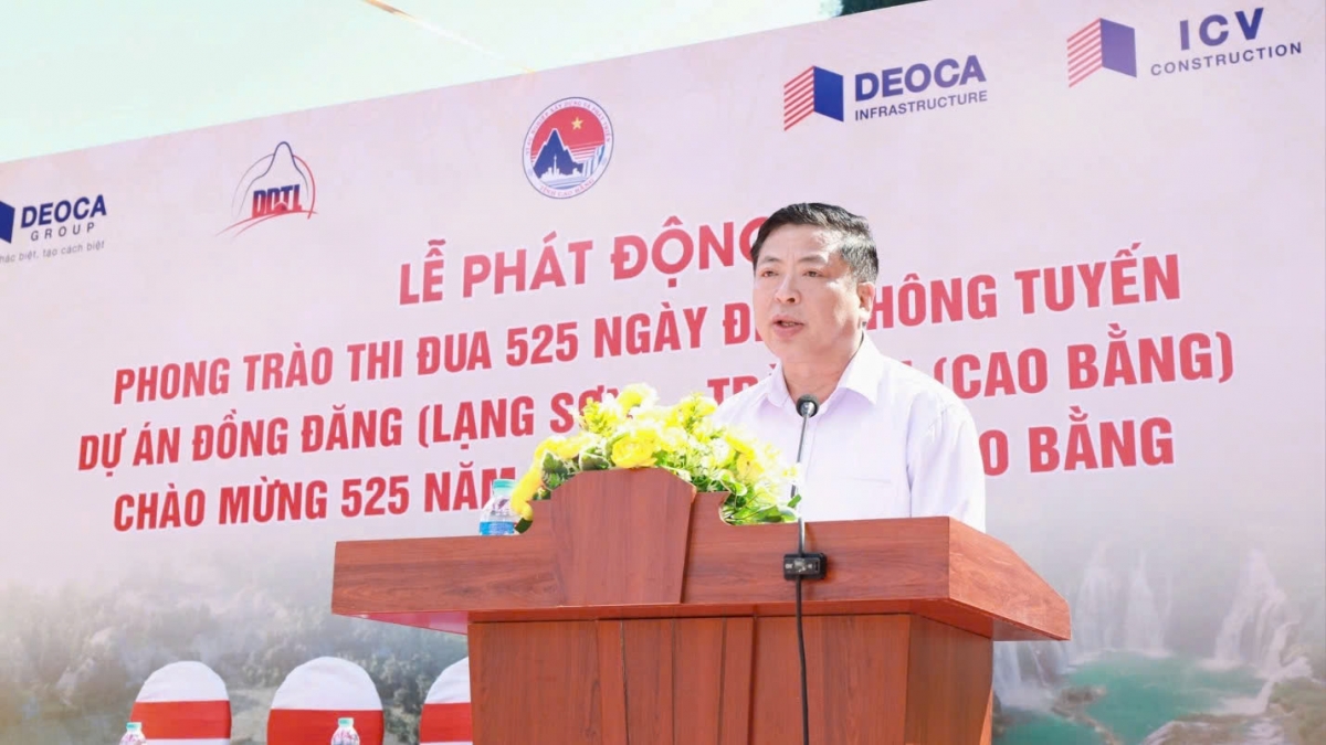 Bí thư Tỉnh ủy Cao Bằng Trần Hồng Minh phát biểu.