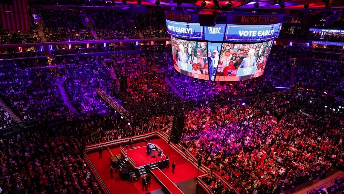 Cựu Tổng thống Mỹ Donald Trump phát biểu tại một cuộc mít tinh vận động tranh cử tại Madison Square Garden ở Thành phố New York ngày 27/10/2024. Ảnh: Getty