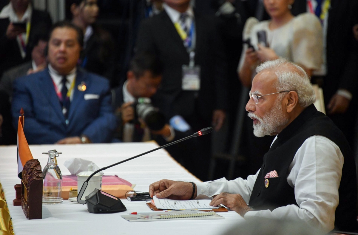 Thủ tướng Ấn Độ Narendra Modi phát biểu tại Hội nghị Thượng đỉnh ASEAN-Ấn Độ lần thứ 21