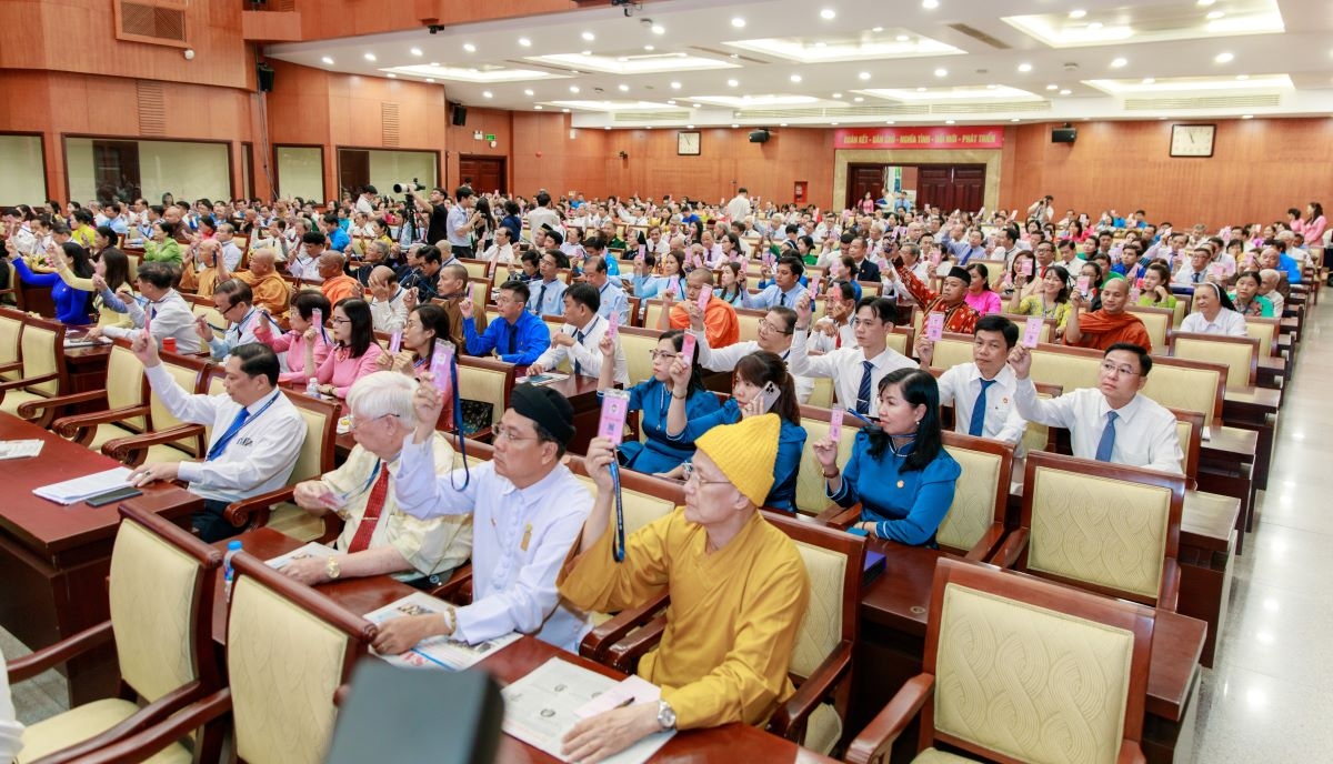 Các đại biểu thống nhất phương hướng, mục tiêu chung và các chỉ tiêu trong nhiệm kỳ 2024 - 2029 (ảnh: T.D)