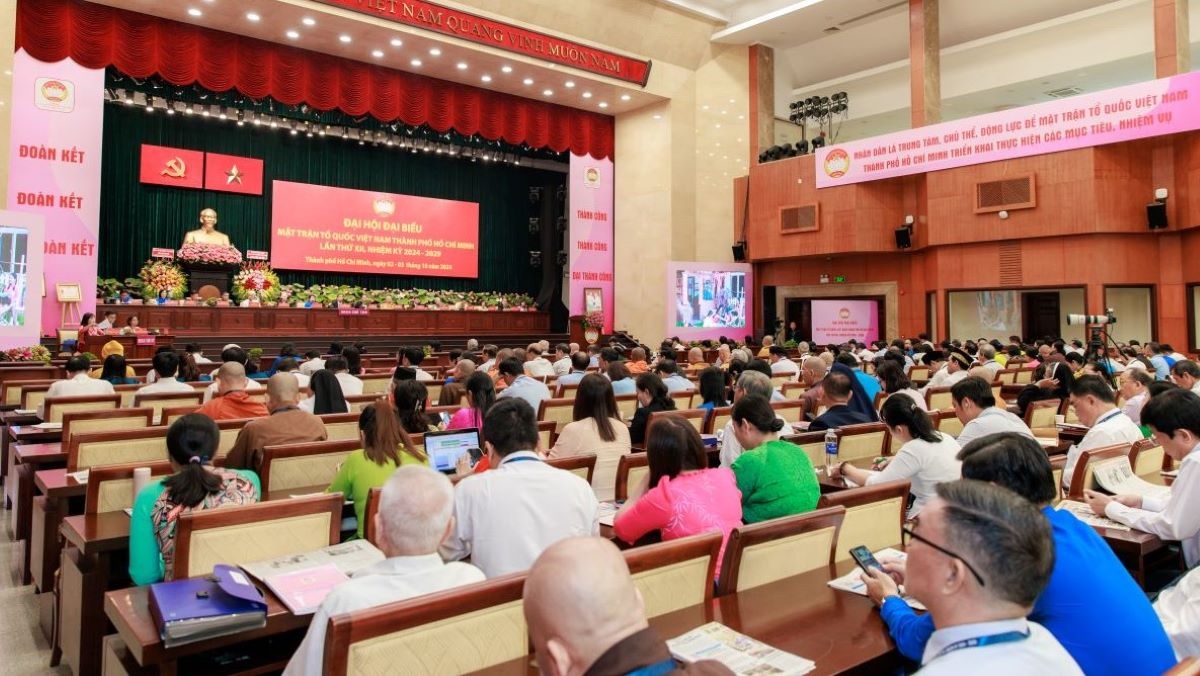 Phiên họp thứ 3 Đại hội đại biểu MTTQ TP.HCM nhiệm kỳ 2024-2029 ngày 3/10 (ảnh: V.H)