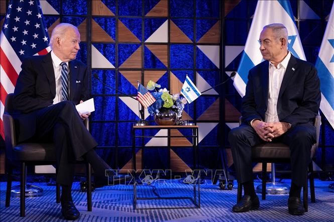 Tổng thống Mỹ Joe Biden (trái) và Thủ tướng Israel Benjamin Netanyahu. Ảnh tư liệu: AFP/TTXVN