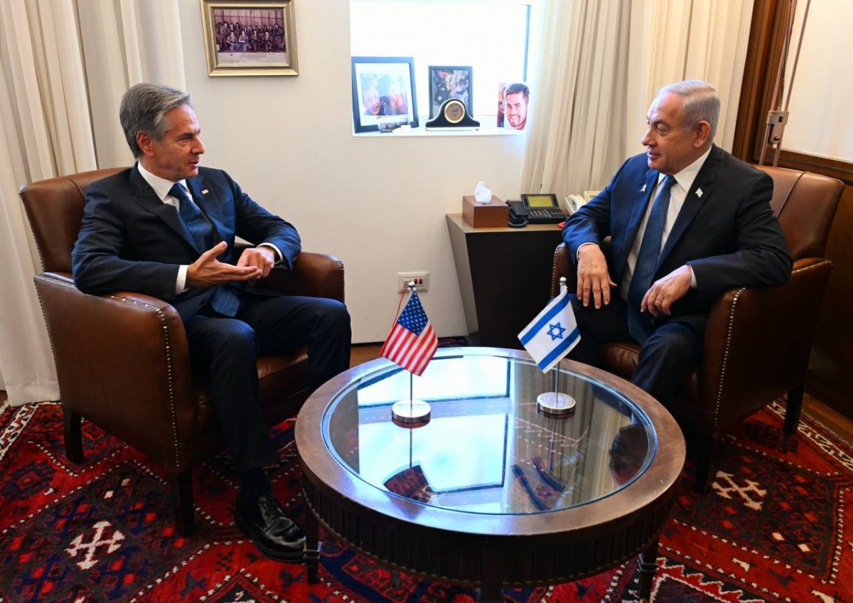 Ngoại trưởng Mỹ Blinken gặp Thủ tướng Israel Netanyahu ngày 22/10/2024. Ảnh: TOI