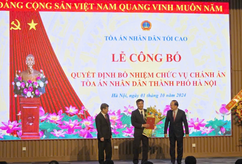 Lễ công bố quyết định bổ nhiệm chức vụ Chánh án TAND TP Hà Nội. 