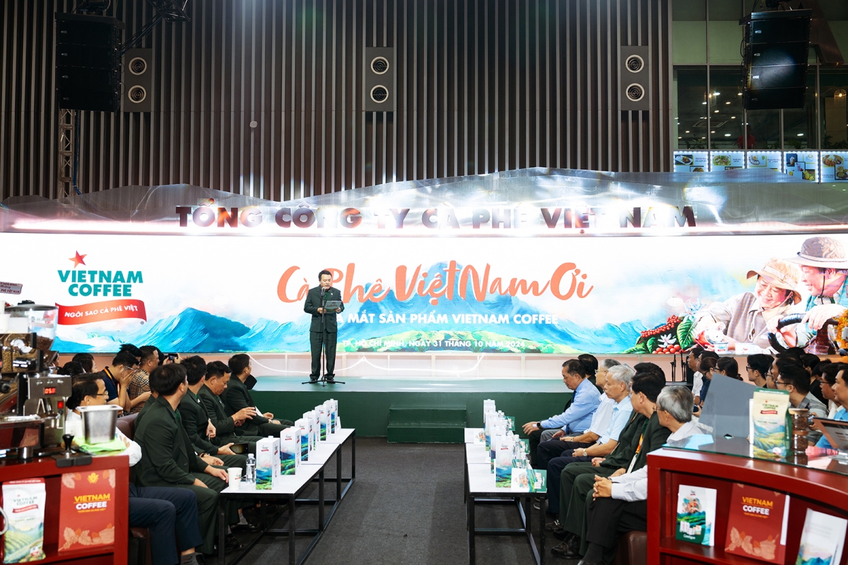 Ông Đặng Hồng Tuấn, Tổng Giám đốc Tổng Công ty Cà Phê Việt Nam phát biểu tại sự kiện