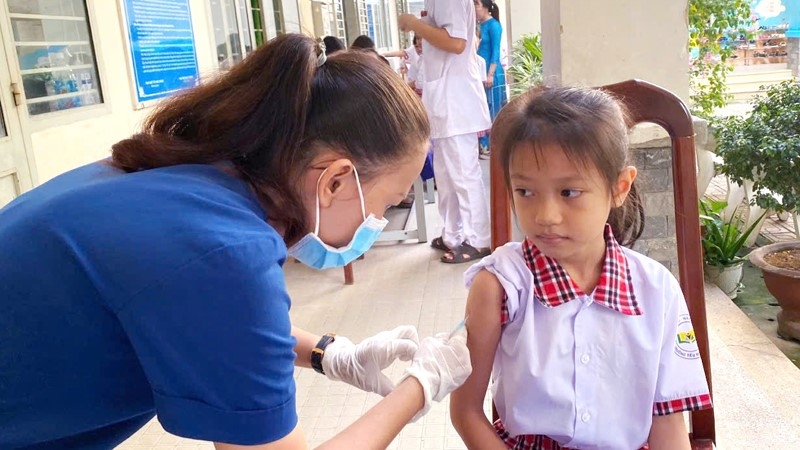 Tiêm vaccine sởi tại TP Biên Hòa (Ảnh: CDC Đồng Nai)