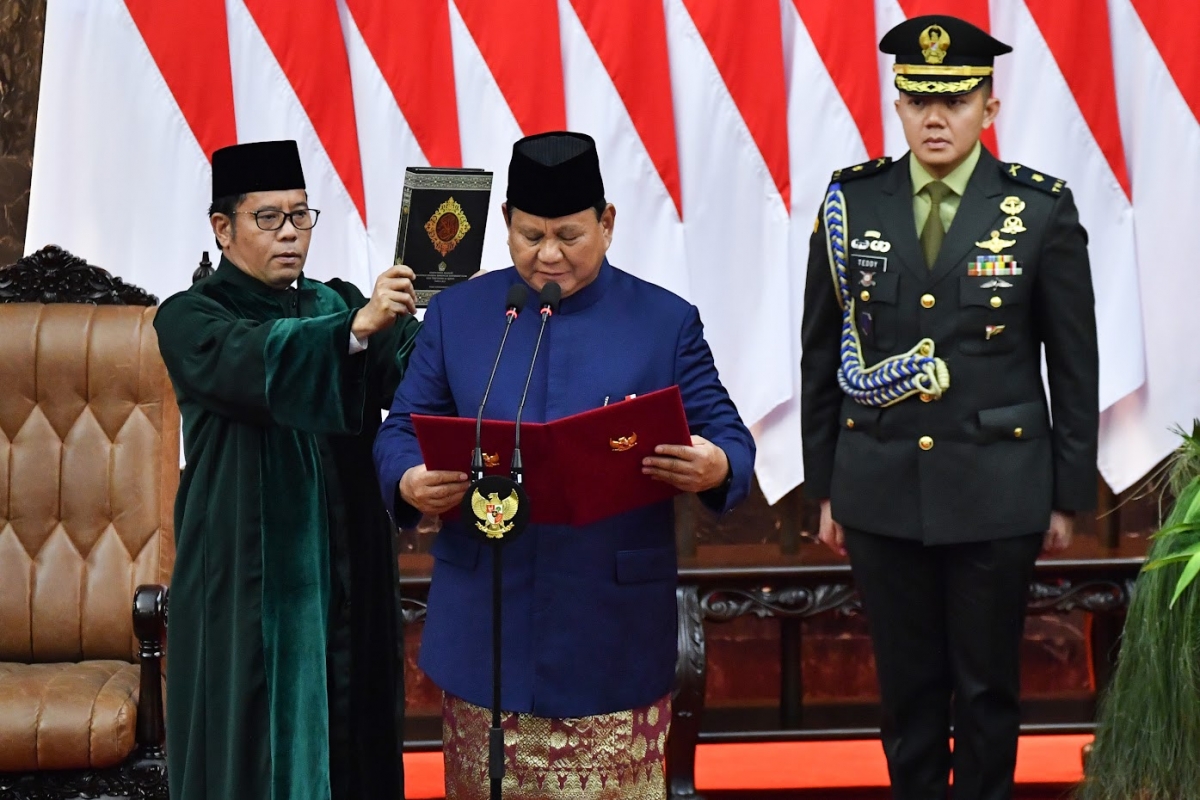 Tổng thống Prabowo Subianto tuyên thệ nhậm chức hôm 20/10/2024