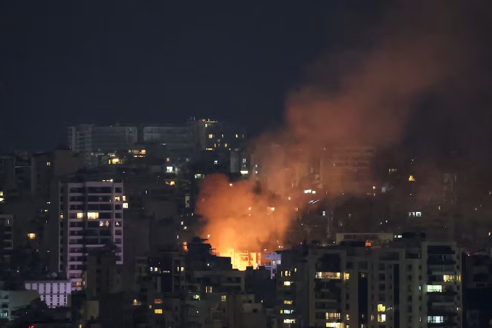 Israel không kích thủ đô Beirut của Lebanon, ngày 10/10/2024, Ảnh: Reuters