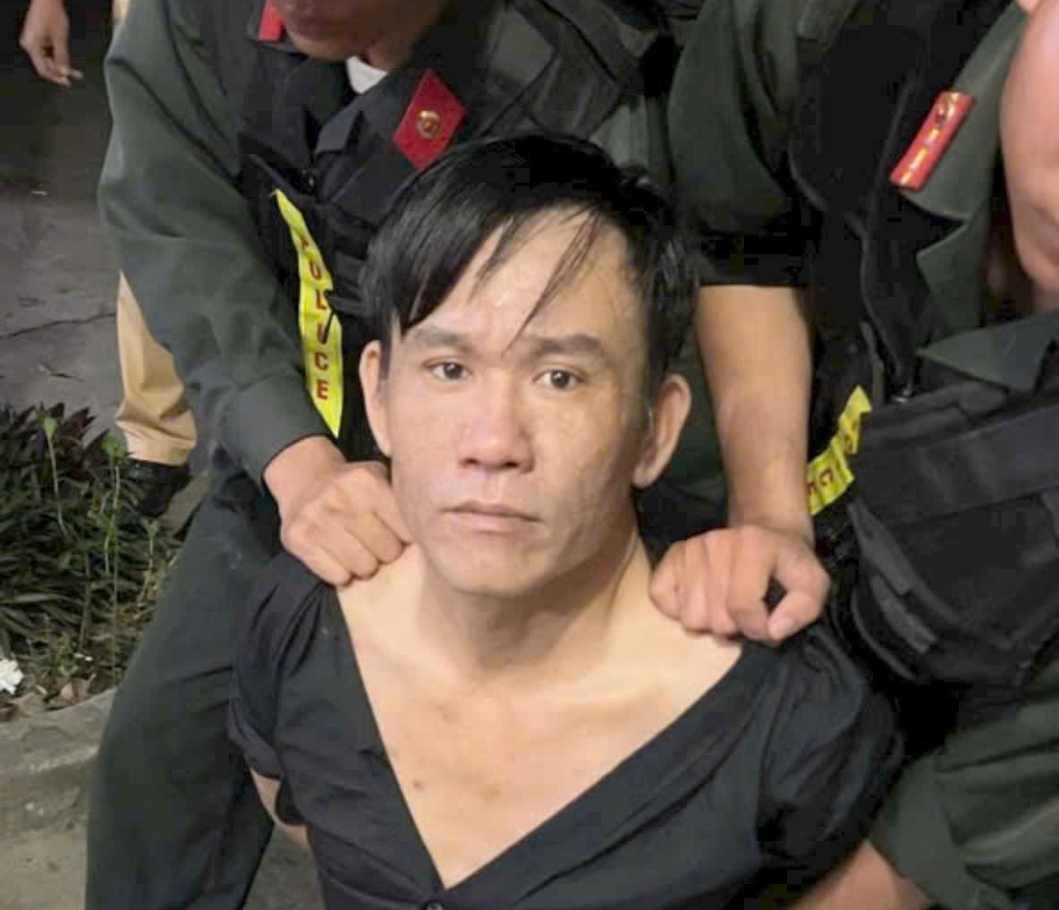 Đối tượng Ngô Bảo Trường tại cơ quan công an