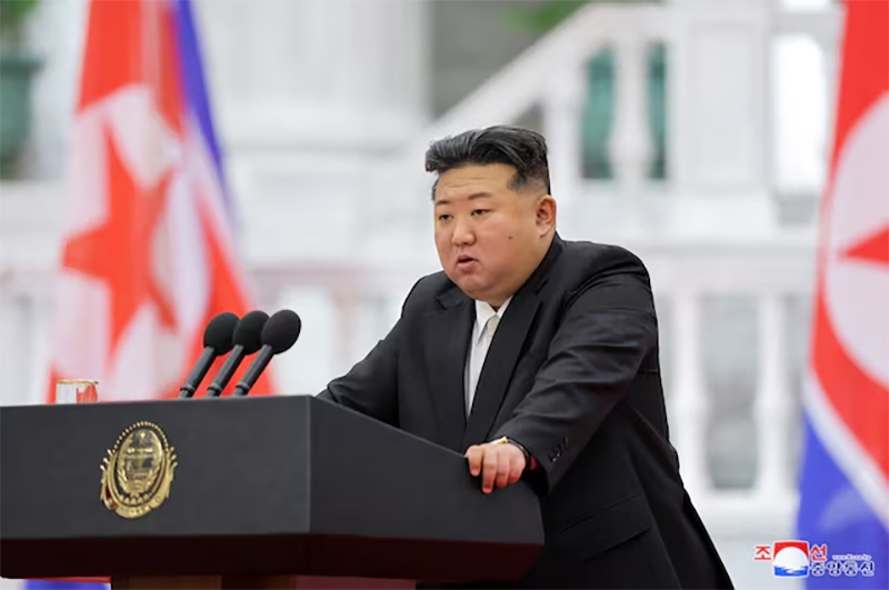 Nhà lãnh đạo Triều Tiên Kim Jong-un họp với các quan chức hàng đầu của đảng Lao động Triều Tiên ở Bình Nhưỡng. Ảnh: KCNA/Reuters