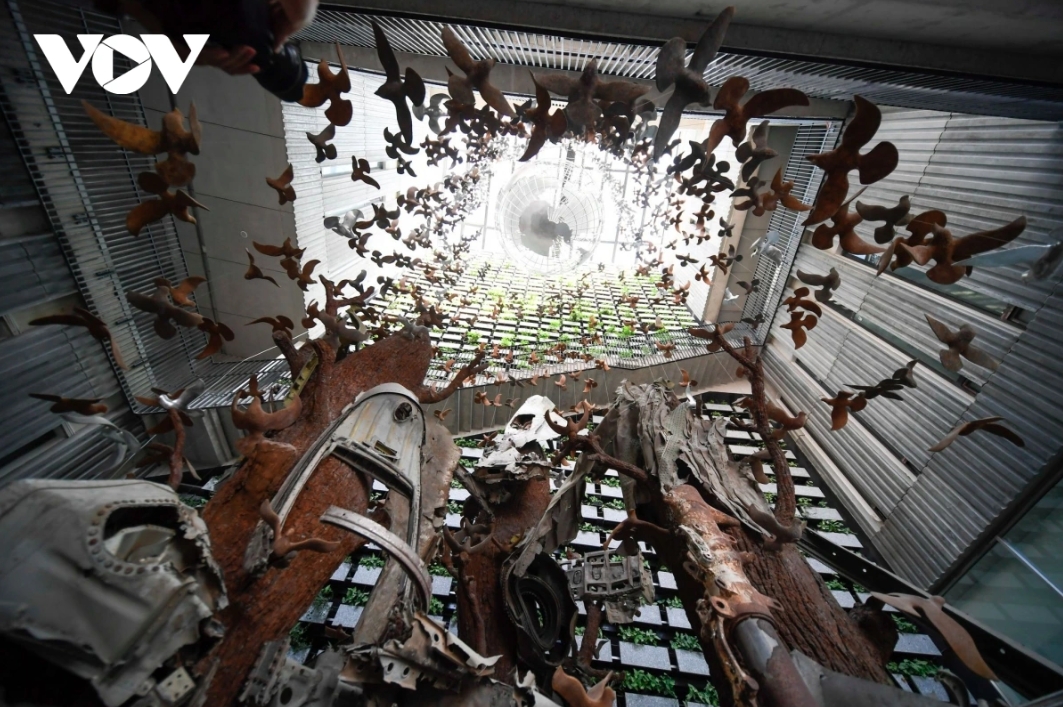 A special corner featuring dozens of doves symbolises the aspiration for peace.