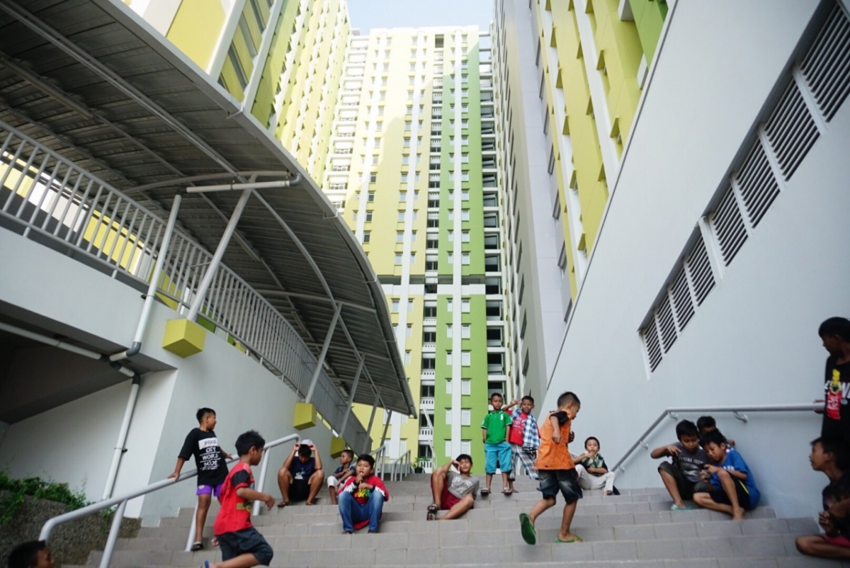Một góc khu căn hộ giá rẻ Rusun Pasar Rumput ở Nam Jakarta. Nguồn: Jakarta Post