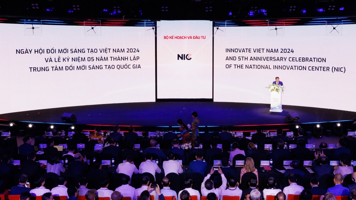 Bộ trưởng Bộ Kế hoạch và Đầu tư Nguyễn Chí Dũng phát biểu tạiNgày hội Đổi mới sáng tạo Việt Nam 2024 và  Lễ kỷ niệm 5 năm thành lập Trung tâm Đổi mới sáng tạo Quốc gia