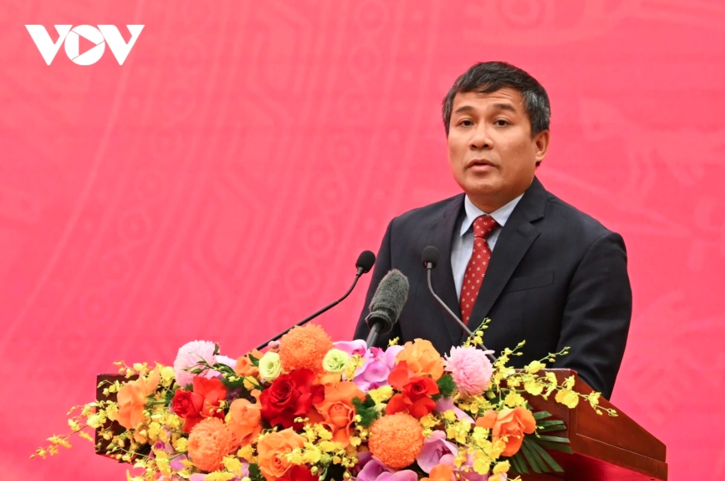 Deputy Minister of Foreign Affairs Nguyen Minh Vu speaks at the ceremony.