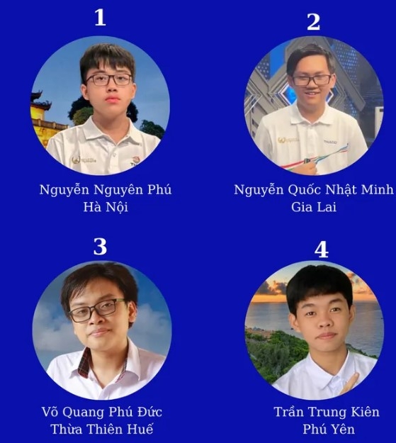 4 thí sinh xuất sắc tham dự vòng chung kết năm Olympia 2024 (Ảnh: VTV)