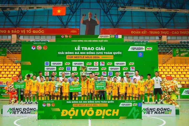 Đội U11 SLNA khiếu nại không thành công, vẫn bị tước chức vô địch U11 toàn quốc 2024. (Ảnh: VFF). 