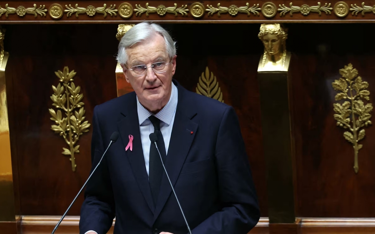 Ngày 1/10, tân Thủ tướng Pháp Michel Barnier đã có lần đầu tiên ra mắt trước toàn thể 577 nghị sĩ Quốc hội Pháp. Ảnh: France Info.