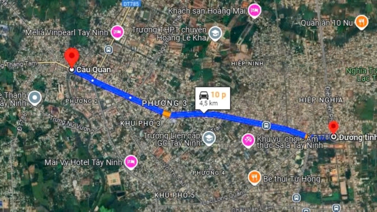 Dự án có chiều dài khoảng 4,6km