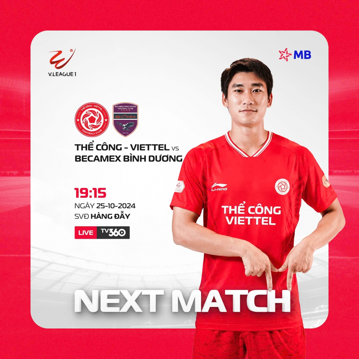 Thể Công Viettel so tài với Bình Dương tại Hàng Đẫy ở vòng 5 V-League 2024/2025.