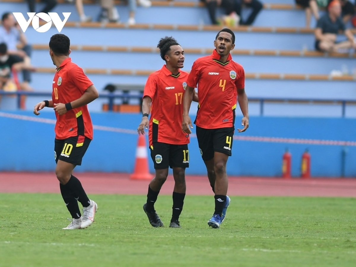 Jaimito Soares (số 4) tại SEA Games 2022 ở Việt Nam. 