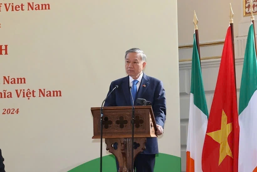 Tổng Bí thư, Chủ tịch nước Tô Lâm tại một sự kiện trong chuyến thăm Ireland. (Ảnh: TTXVN)