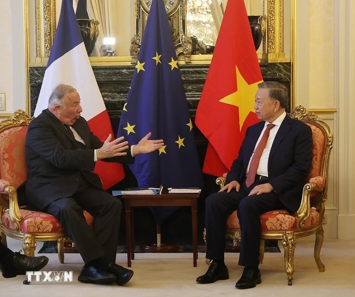 Tổng Bí thư, Chủ tịch nước Tô Lâm hội kiến Chủ tịch Thượng viện Pháp (Nguồn: TTXVN)