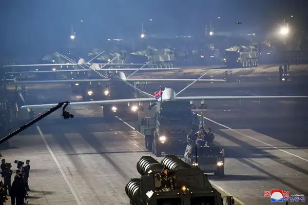 UAV tấn công của Triều Tiên trong cuộc duyệt binh ở Bình Nhưỡng ngày 27/7/2023. Ảnh: KCNA