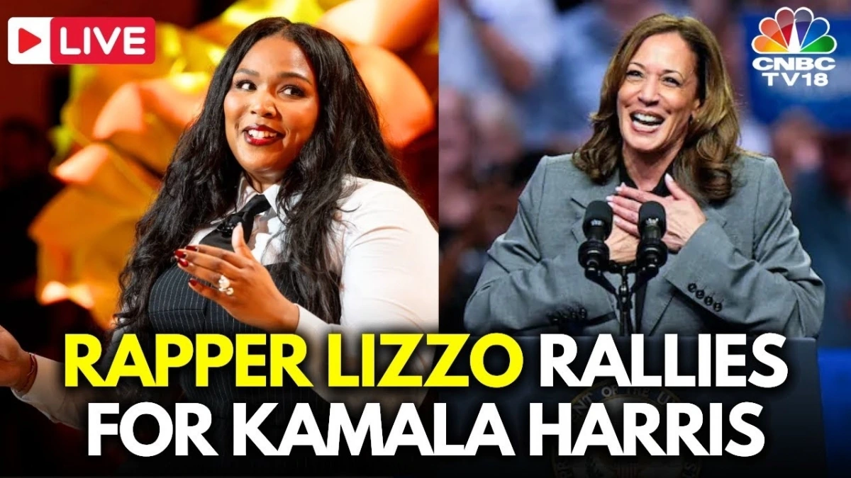 Hình ảnh Phó Tổng thống Mỹ Harris và rapper nổi tiếng Lizzo.