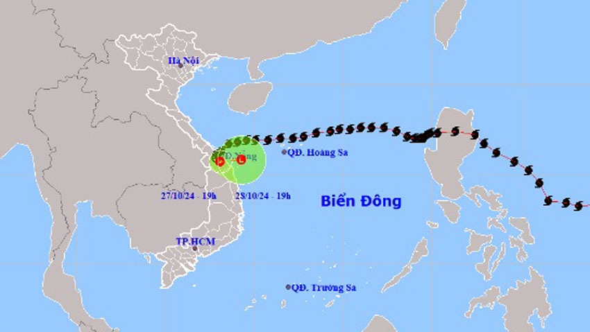 Vị trí và hướng đi của áp thấp nhiệt đới - Ảnh: TTDBKTTV
