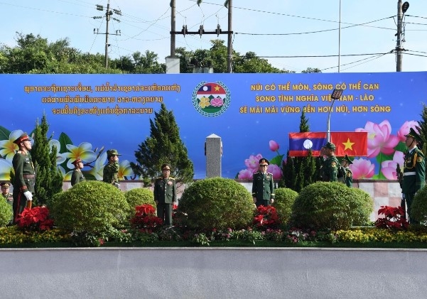 They also observe a joint land patrol by the two countries' border security forces.