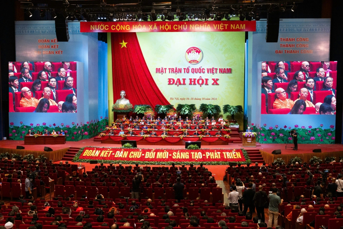 Quang cảnh Đại hội đại biểu toàn quốc Mặt trận Tổ quốc Việt Nam lần thứ X
