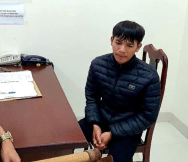 Đối tượng Y Níu Kpă tại cơ quan công an.