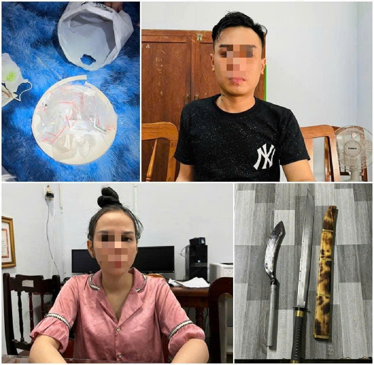 Các đối tượng cùng tang vật