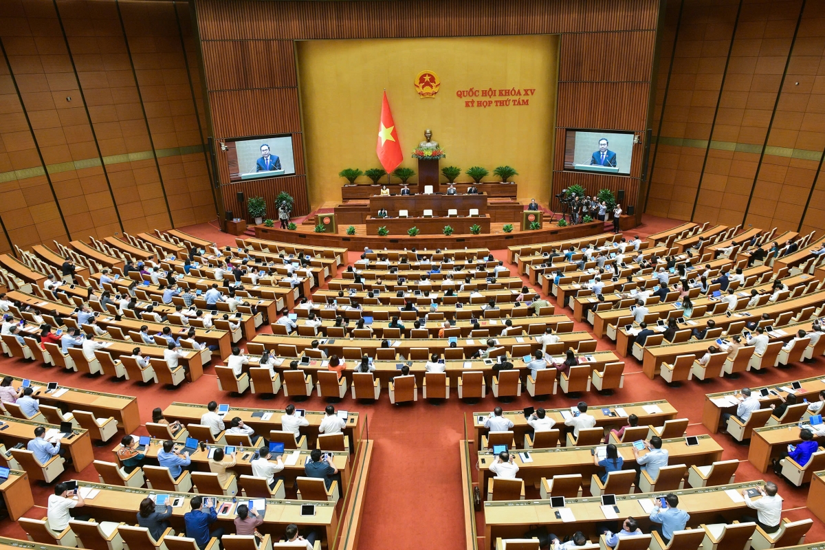 Quang cảnh phiên chất vấn và trả lời chất vấn tại Kỳ họp thứ 8, Quốc hội khóa XV