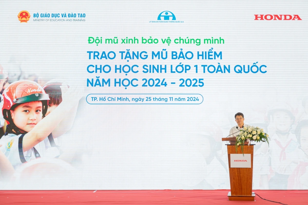 Ông Nguyễn Thành Lợi – Phó Trưởng ban chuyên trách Ban ATGT Quốc gia TP.HCM phát biểu tại chương trình