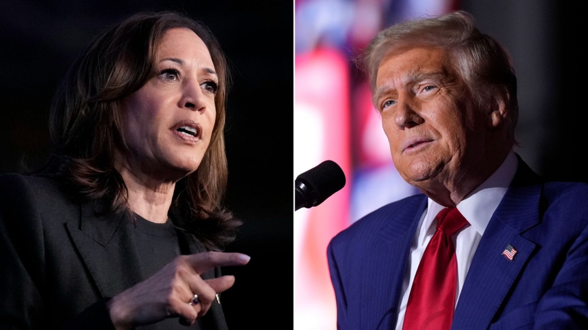 Bà Kamala Harris (trái) và ông Donald Trump (phải). Ảnh: CNN