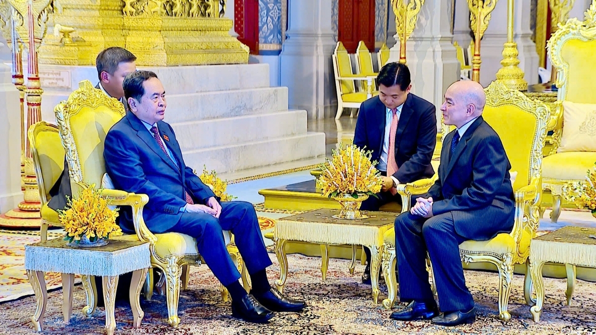 Tại yết kiến, Quốc vương Norodom Sihamoni và Chủ tịch Quốc hội Trần Thanh Mẫn vui mừng nhận thấy, sự hợp tác toàn diện giữa Việt Nam và Campuchia không ngừng phát triển tốt đẹp. Là hai nước láng giềng gần gũi, Campuchia và Việt Nam đã đồng cam cộng khổ, kề vai sát cánh bên nhau trong quá trình đấu tranh đầy hy sinh, gian khổ để giành độc lập, tự do cho mỗi nước. Quốc vương Norodom Sihamoni khẳng định, truyền thống lịch sử đã cho thấy, Cố Quốc vương Norodom Sihanouk và Chủ tịch Hồ Chí Minh đã tạo nền móng, xây dựng cây cầu hữu nghị vững chắc cho mối quan hệ tốt đẹp Việt Nam - Campuchia. Ngày nay, Chủ tịch Thượng viện Samdech Hun Sen, Thủ tướng Chính phủ Samdech Hun Manet cùng các nhà lãnh đạo cấp cao khác của Campuchia là những người kế tục và phát huy mối quan hệ hợp tác đoàn kết hữu nghị truyền thống đó.