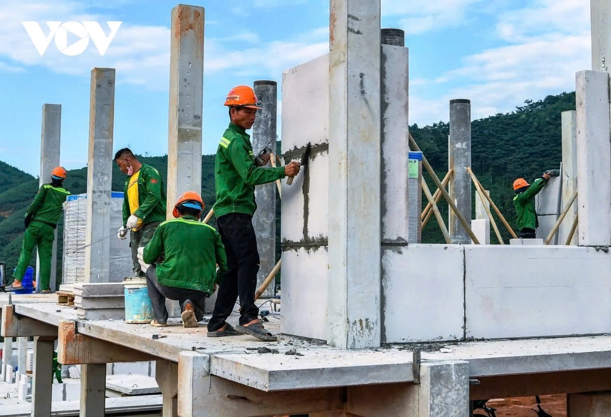 This is a relocation project in Lao Cai province, aimed at rebuilding the homes and livelihoods of people affected by the catastrophic landslides and flooding caused by Typhoon Yagi in September 2024.