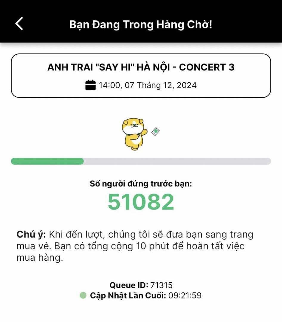 Danh sách khán giả chờ mua vé trên Ticketbox lên đến hơn 50.000 người