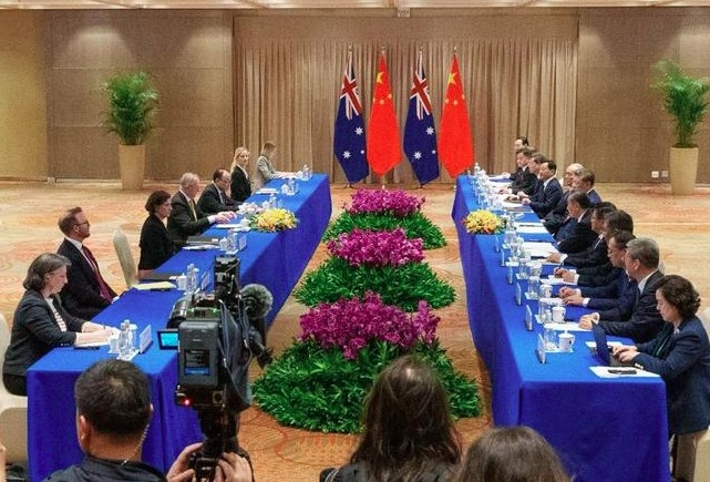 Thủ tướng Australia Anthony Albanese gặp Chủ tịch Trung Quốc Tập Cận Bình bên lề Hội nghị TĐ G20 tại Brazil. Nguồn: PMO