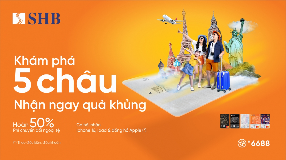 Chủ thẻ SHB có cơ hội sở hữu chiếc Iphone 16 Promax đời mới nhất