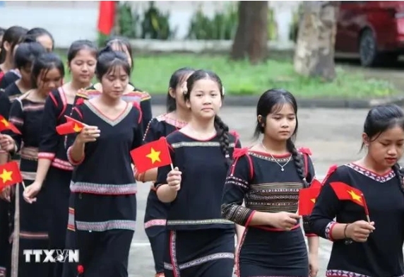 The traditional costume of the Bahnar people in Kon Tum province